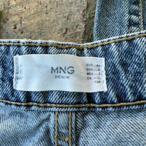 MNG Cropped Jeans Seam Front Wide Leg SIze 8 - Picture 4 of 6